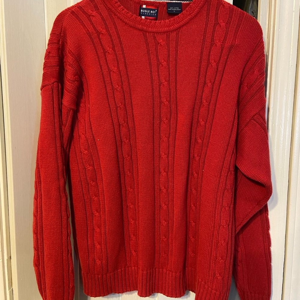 Bugle Boy Classic Red Crewneck Sweater